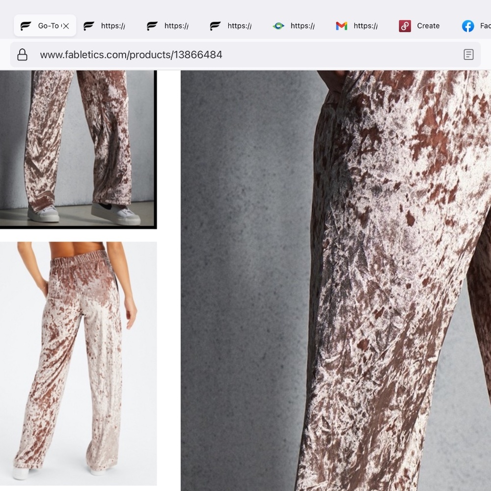 Crushed Velour Wide legged pants